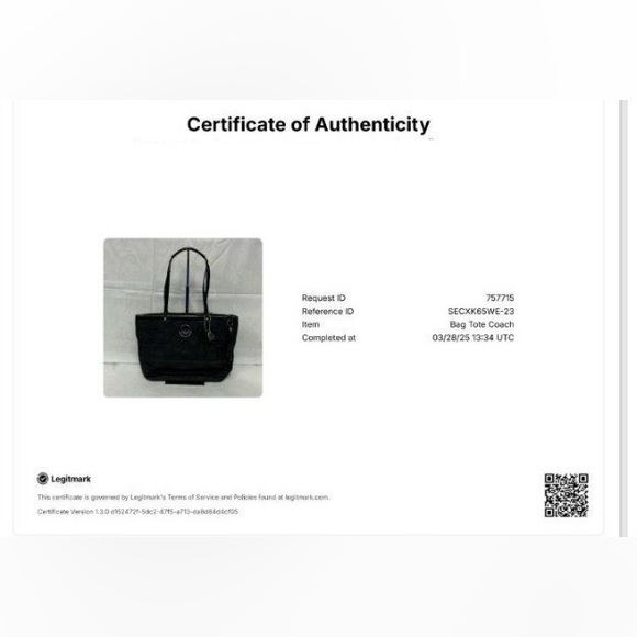 *9824 Coach Black Tote Bag - Picture 1 of 2